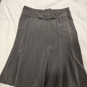 Copper Key Charcoal Pinstripe A-Line Skirt